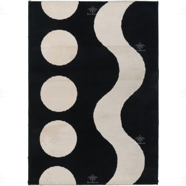Modern black and white rug